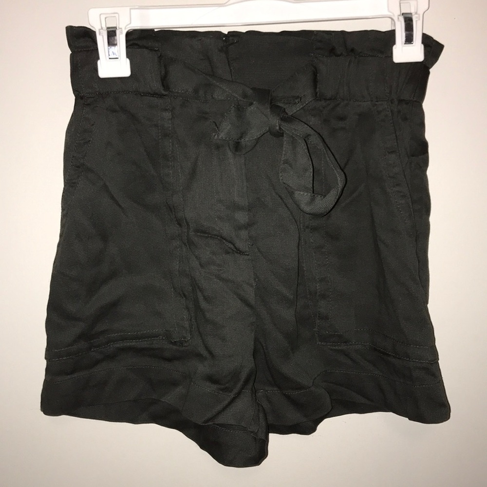 H&M Forest Green High Waisted Shorts